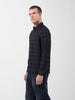 Men's Black Slim Fit Checked Casual Shirt