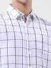Men's White Slim Fit Checked Casual Shirt