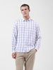Men's White Slim Fit Checked Casual Shirt