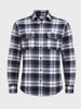 Men's Blue Slim Fit Checked Casual Shirt