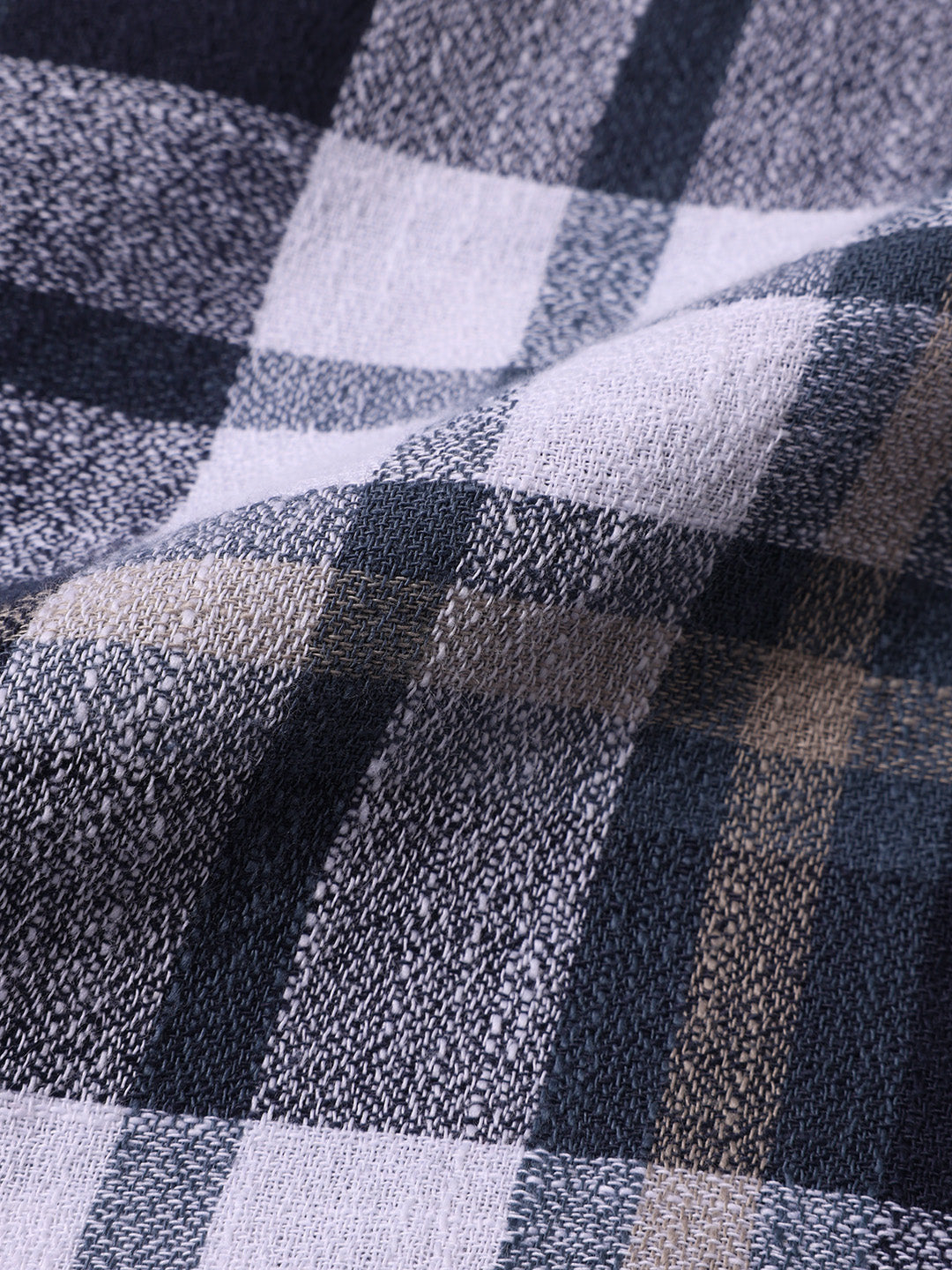 Men's Blue Slim Fit Checked Casual Shirt