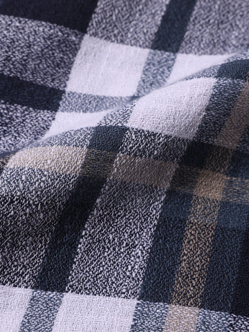 Men's Blue Slim Fit Checked Casual Shirt