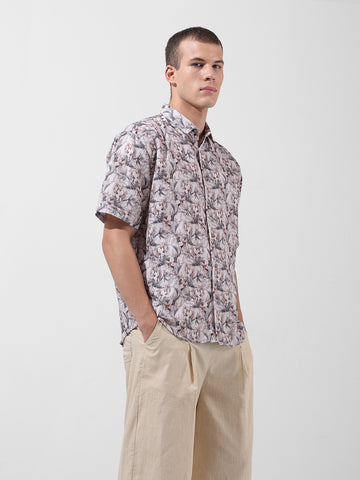 Men's Multicolor Relaxed Fit Solid Resort Wear Shirt