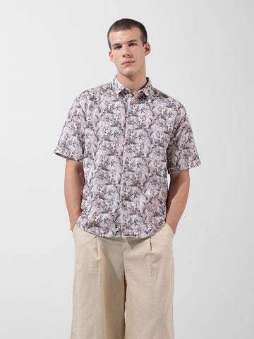 Men's Multicolor Relaxed Fit Solid Resort Wear Shirt
