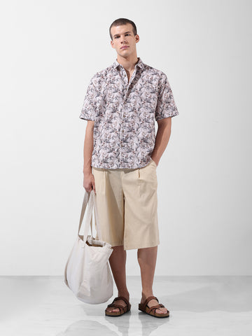 Men's Multicolor Relaxed Fit Solid Resort Wear Shirt