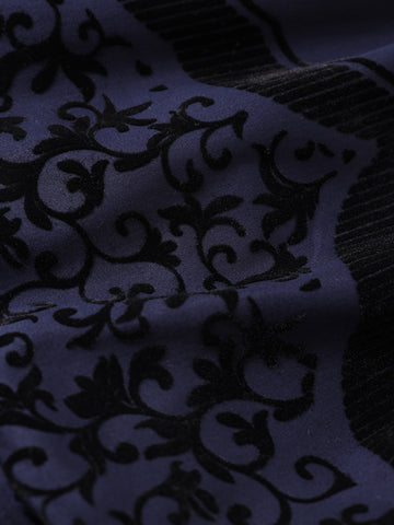 Men's Navy Blue Slim Fit Printed Party Wear Shirt