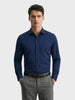 Men's Navy Blue Slim Fit Embraided Party Wear Shirt