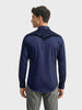 Men's Navy Blue Slim Fit Embraided Party Wear Shirt