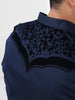 Men's Navy Blue Slim Fit Printed Party Wear Shirt