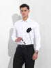 Men's White Slim Fit Printed Party Wear Shirt