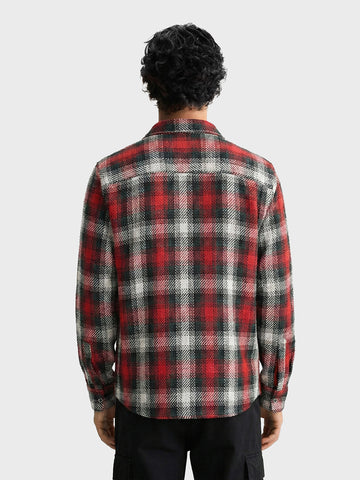 Men's Red Regular Fit Checked Casual Shirt