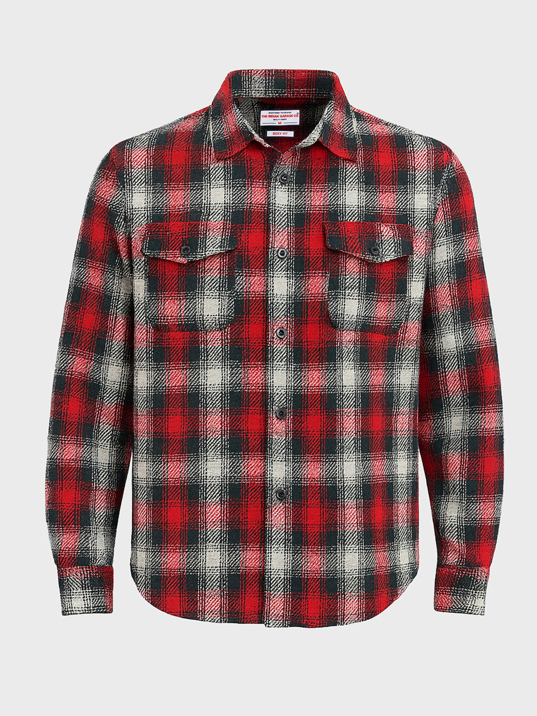 Men's Red Regular Fit Checked Casual Shirt