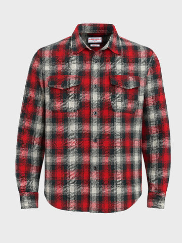 Men's Red Regular Fit Checked Casual Shirt