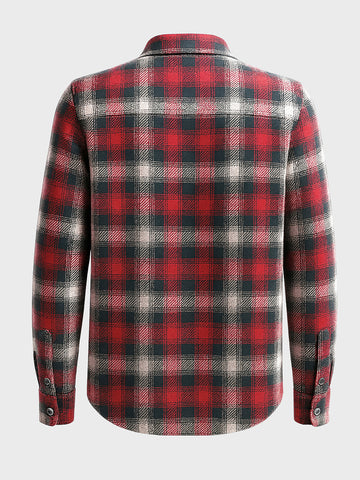 Men's Red Regular Fit Checked Casual Shirt