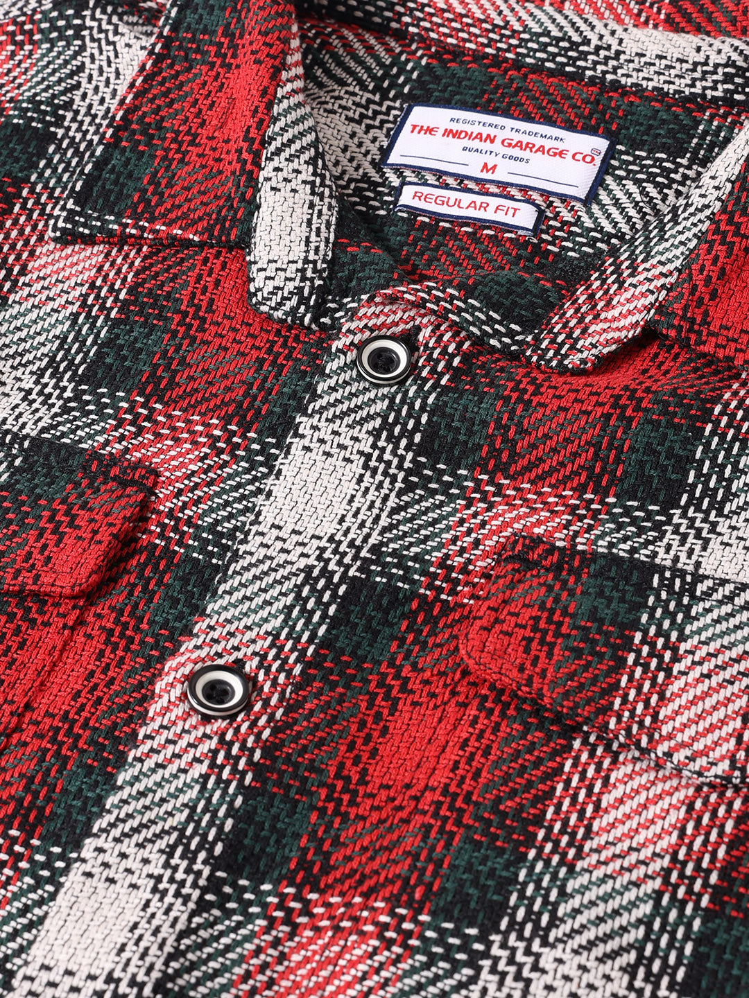 Men's Red Regular Fit Checked Casual Shirt