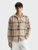 Men's Beige Regular Fit Checked Casual Shirt