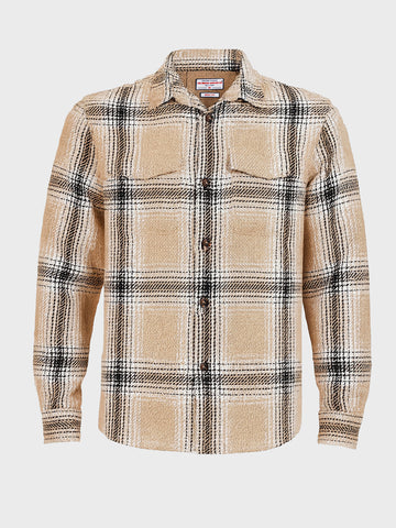 Men's Beige Regular Fit Checked Casual Shirt