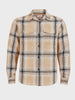 Men's Beige Regular Fit Checked Casual Shirt