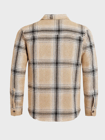 Men's Beige Regular Fit Checked Casual Shirt