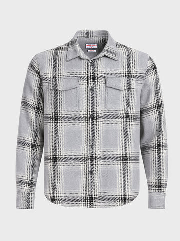 Men's Grey Regular Fit Checked Casual Shirt