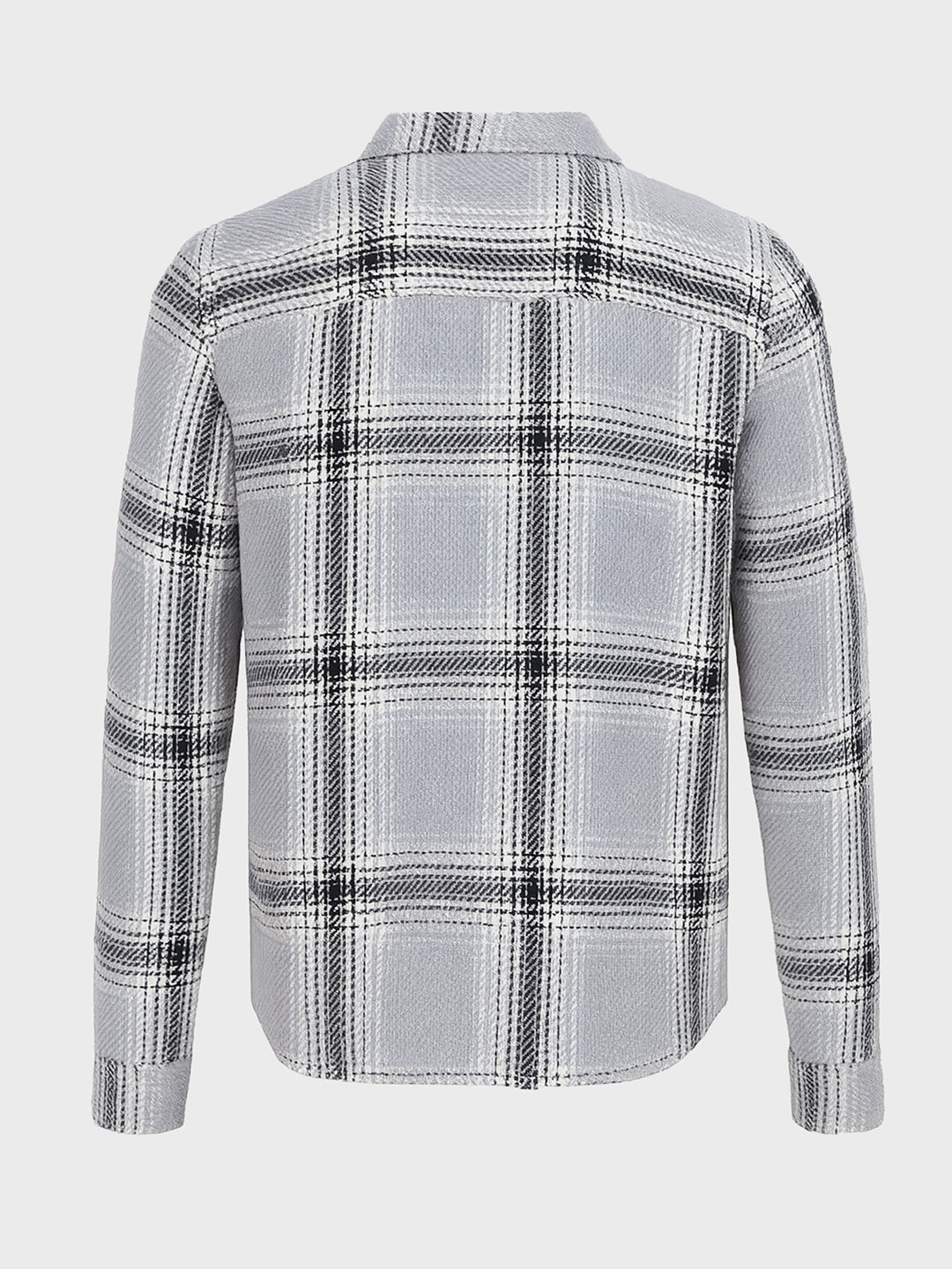 Men's Grey Regular Fit Checked Casual Shirt