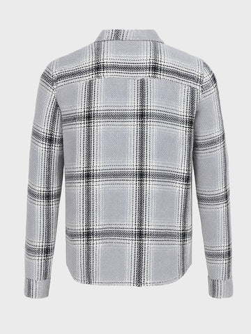 Men's Grey Regular Fit Checked Casual Shirt