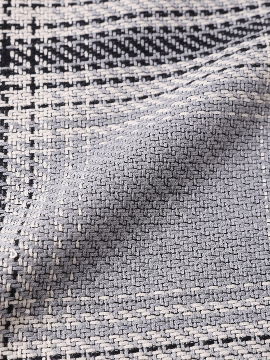 Men's Grey Regular Fit Checked Casual Shirt