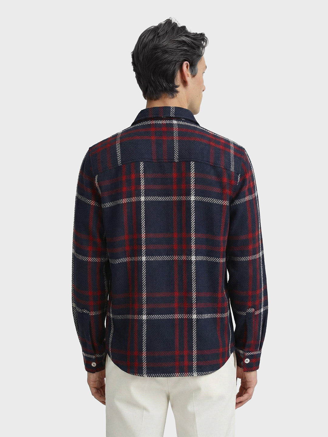 Men's Blue Regular Fit Checked Casual Shirt