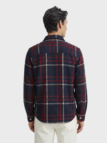 Men's Blue Regular Fit Checked Casual Shirt