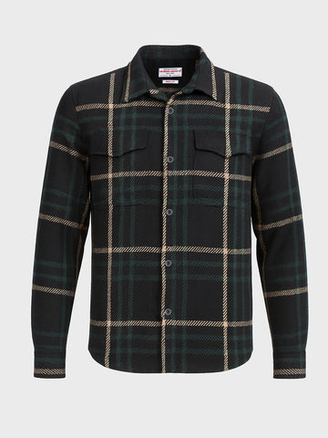 Men's Black Regular Fit Checked Casual Shirt