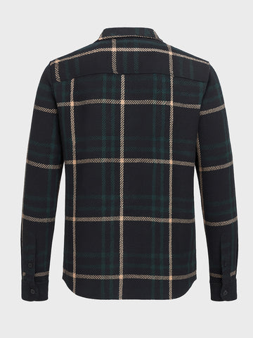 Men's Black Regular Fit Checked Casual Shirt