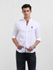 Men's White Slim Fit Casual Solid Shirt