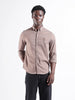 Men's Brown Slim Fit Embroided  Casual Shirt