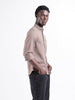 Men's Brown Slim Fit Embroided  Casual Shirt