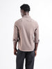 Men's Brown Slim Fit Embroided  Casual Shirt
