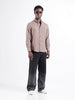 Men's Brown Slim Fit Embroided  Casual Shirt