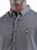 Men's Grey Slim Fit Solid Casual Shirt