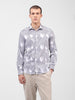 Men's Grey Slim Fit Printed Party Wear Shirt