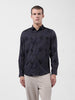 Men's Black Slim Fit Printed Party Wear Shirt