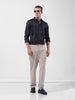 Men's Black Slim Fit Printed Party Wear Shirt