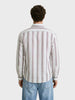 Men's Cream Slim Fit Striped Casual Shirt