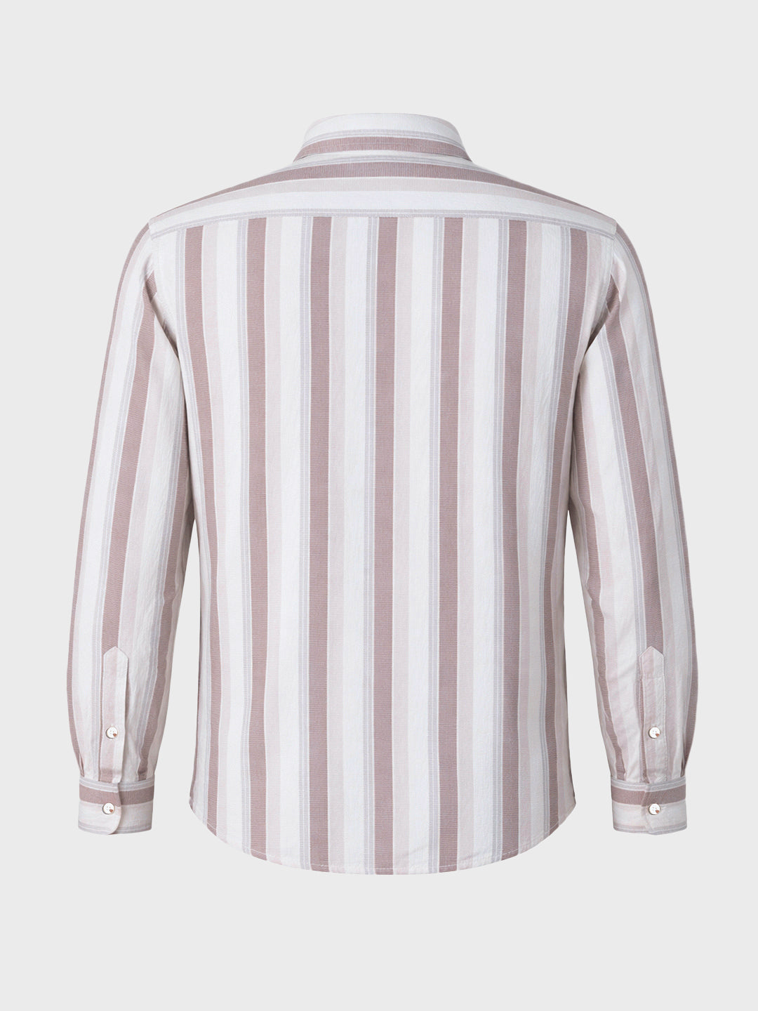 Men's Cream Slim Fit Striped Casual Shirt