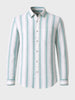 Men's Cream Slim Fit Striped Casual Shirt