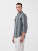 Men's Green Slim Fit Striped Casual Shirt