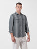 Men's Green Slim Fit Striped Casual Shirt