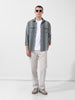 Men's Green Slim Fit Striped Casual Shirt