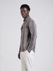 Men's Grey Slim Fit Striped Casual Shirt