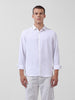 Men's White Regular Fit Textured Resort Wear Shirt