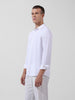 Men's White Regular Fit Textured Resort Wear Shirt