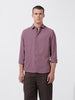 Men's Purple Regular Fit Textured Resort Wear Shirt
